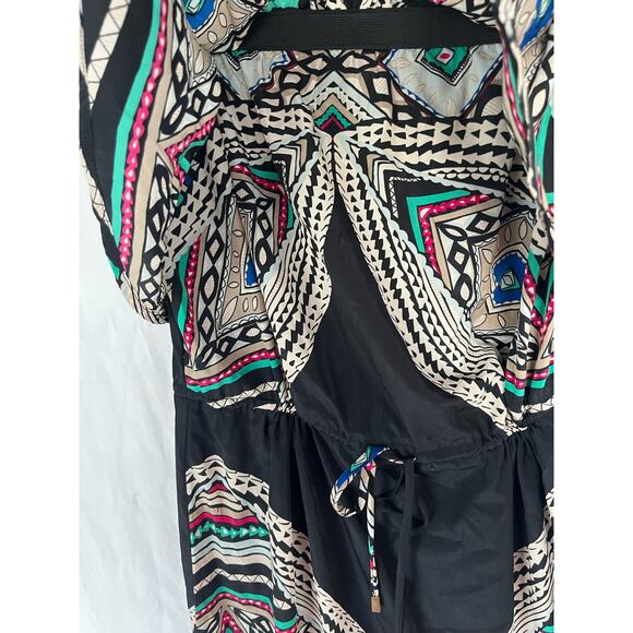 Mossimo Women's strapless maxi dress, waist tie, geometric, polyester, Medium - Picture 3 of 8